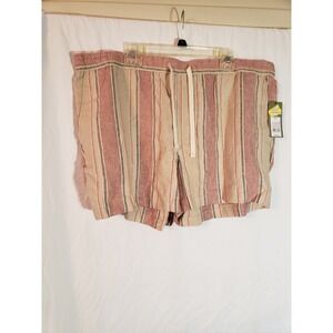 Mens Goodfellow And Co Tan Striped Linen Blend Short Size XXL